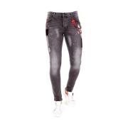 Skinny Jeans Lf Grijze Jeans Scheuren