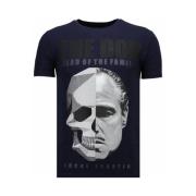 T-shirt Korte Mouw Local Fanatic The Don Skull Rhinestone