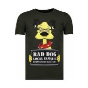 T-shirt Korte Mouw Local Fanatic Bad Dog Rhinestone