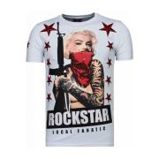 T-shirt Korte Mouw Local Fanatic Marilyn Rockstar Rhinestone