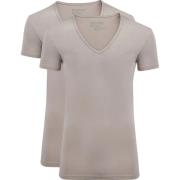 T-shirt Slater 2-pack Stretch T-shirt V-hals Huidskleur