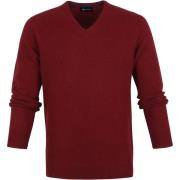 Sweater Suitable Lamswol Trui col V Bordeaux