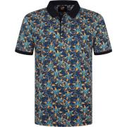 T-shirt Suitable Polo Bloemen Donkerblauw