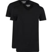 T-shirt Garage 2-Pack Basic T-shirt Bio V-Neck Zwart