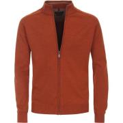 Sweater Casa Moda Vest Zip Petrol Oranje