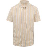 Overhemd Lange Mouw Knowledge Cotton Apparel Overhemd Streep Beige