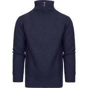 Sweater Suitable Half Zip Trui Donkerblauw