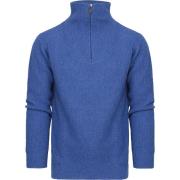 Sweater Suitable Half Zip Trui Wol Blend Blauw
