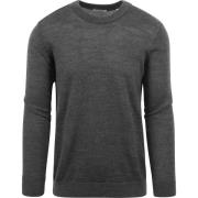 Sweater Knowledge Cotton Apparel Pullover Wol Antraciet