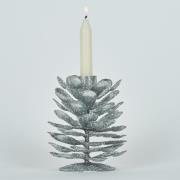 Kerst decoraties Bizzotto P.CANDELA 1P PINEAL ARGENTO H10