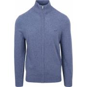 Sweater Gant Vest Lamswol Mid Blauw