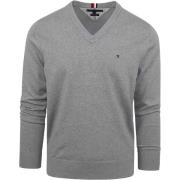 Sweater Tommy Hilfiger Pullover V-Hals Grijs