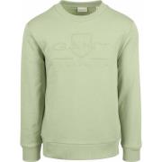 Sweater Gant Sweater Embossed Logo Lichtgroen
