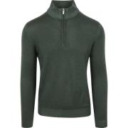 Sweater R2 Amsterdam R2 Half Zip Trui Merino Wol Donkergroen