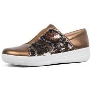 Lage Sneakers FitFlop NEW ZIP SNEAKER SNAKE PRINT SEQUINS BRONZe