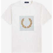 T-shirt Fred Perry Striped laurel wreath t-shirt