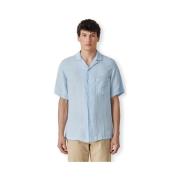 Overhemd Lange Mouw Portuguese Flannel Linen Camp Collar Shirt - Sky