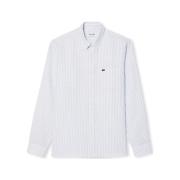 Overhemd Lange Mouw Lacoste Regular Fit Linen Shirt - Blue/Blanc