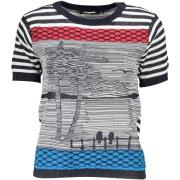 Sweater Desigual Contrasterend logoshirt met ronde halslijn