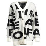 Sweater Desigual Gebreid vest met witte grafische print voor dames