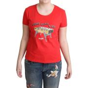 Overhemd Moschino rood 'Come Play 4 Us' grafisch T-shirt voor dames