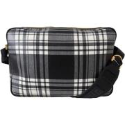 Tas Versace Crossbody Tas Zwart en Wit Plaid