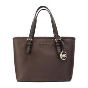 Boodschappentas MICHAEL Michael Kors Mokka lederen draagtas met dubbel...