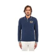 T-shirt La Martina Heren Poloshirt Met Lange Mouwen Blauw