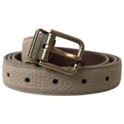 Riem D&amp;G Heren Leren Riem - Beige