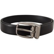 Riem D&amp;G Lederen Chroom Logo Gesp Riem