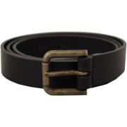 Riem D&amp;G Prachtige lederen riem met logo messing metalen gesp