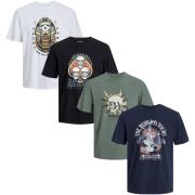 T-shirt Korte Mouw Jack &amp; Jones Heavens 4-Pack Combi Deal