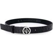 Riem EAX AX Logo Leren Riem voor Heren