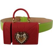 Riem D&amp;G Lederen Devotion Heart Micro Bag Hoofdtelefoon Riem