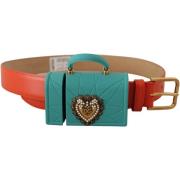 Riem D&amp;G Lederen Devotion Heart Micro Bag met Hoofdtelefoon Riem