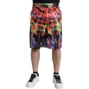 Korte Broek D&amp;G Neon Lights bedrukte zijden shorts voor heren