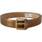 Riem D&amp;G leren riem voor dames in goud