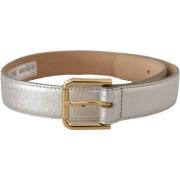 Riem D&amp;G Lederen Logo Metalen Taille Gesp Riem