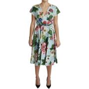 Jurk D&amp;G Midi-jurk met bloemenprint korte mouwen VNeck