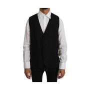 Gilet D&amp;G Prachtig Italiaans Slim Fit Wollen Zijden Vest