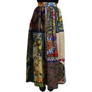 Rok D&amp;G Multicolor Silk Patchwork Maxi Rok voor dames