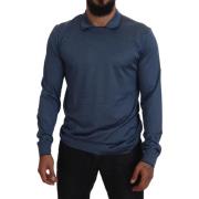 Sweater D&amp;G Heren Poloshirt Met Lange Mouwen - Blauw