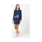 Jurk Love Moschino marineblauwe sweatshirtjurk voor dames