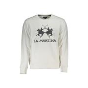 Sweater La Martina Heren Polo Players Sweatshirt met ronde hals Wit