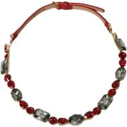 Riem D&amp;G Rood Kristal Lederen Choker Ketting