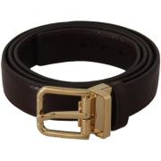 Riem D&amp;G Dames Leren Riem Bruin Leren Riem