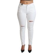 Broek D&amp;G witte distressed skinny jeans voor dames