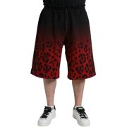 Korte Broek D&amp;G heren sweatshorts met luipaardprint - rood