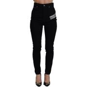 Broek D&amp;G skinny jeans voor dames met strass-logo patch