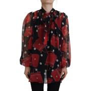 Overhemd D&amp;G Zijden Blouse met Rode Handtas Print